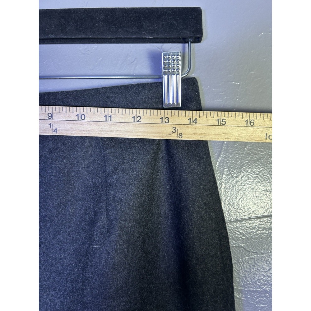 Teri Jon by Rickie Freeman charcoal grey wool trumpet/flounce skirt Size 6 - Picture 6 of 10